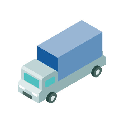 荷物を積載したトラックのイラスト