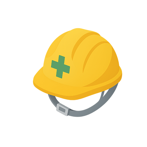 安全対策を表したヘルメットのイラスト