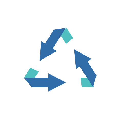 出荷や物流の流れを表した循環マークのイラスト