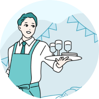 周囲を支えまとめる領事タイプを表した人物イラスト