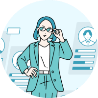 組織運営を担う幹部タイプを表した人物イラスト