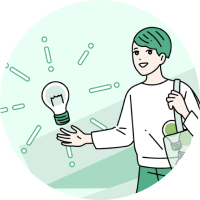 理想や価値観を大切にする提唱者タイプを表した人物イラスト