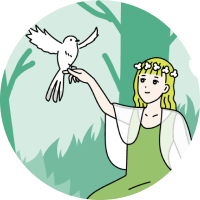 調和を重んじる仲介者タイプを表した人物イラスト