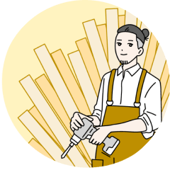 分析力と設計力を持つ建築家タイプを表した人物イラスト