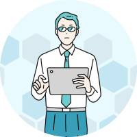 ルールや管理を担う管理者タイプを表した人物イラスト